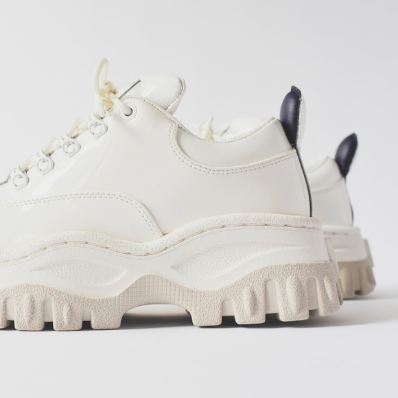 Eytys Angel Patent Leather White Chunky Platform Low Top Sneaker in White Sz 6 - Picture 3 of 16